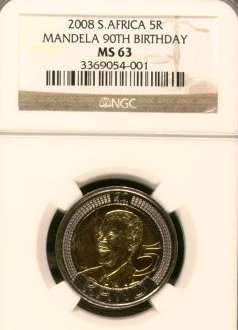 @@ YES !!!! MS63  - NGC GRADED - ONLY 256 GRADED - MADELA BIRTH DAY 2008 R5 COIN  @@