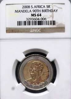 @@ YES !!!! MS64 - NGC GRADED - VERY RARE - MADELA BIRTH DAY 2008 R5 COIN @@