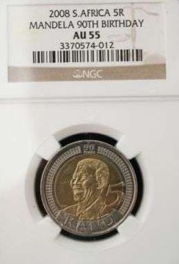 @@@ NGC RARE GRADING AU55 - MANDELA 2008 R5 COIN @@@