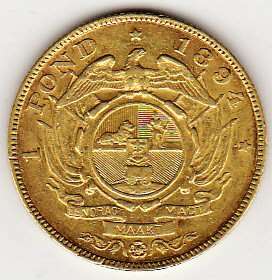 @@ ZAR 1894  GOLD POUND - VERY GOOD LOOKING COIN  @@