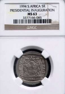 @@ MS63 - NGC GRADING - 1994 INAUGURATION R5 COIN @@