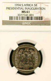 @@ MS61 - NGC GRADING - ONLY 291 GRADED - 1994 INAUGURATION R5 COIN @@