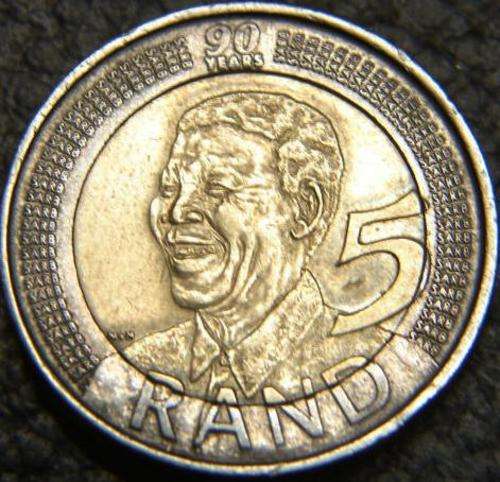 20 AVAILABLE - one bid one coin - 2008 MANDELA B/DAY R5 {circulated} in ZIP-LOCK BAGS