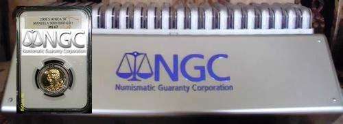 WINNER TAKE ALL - 20 x high grade MS67 + NGC SILVER BOX - NGC GRADED MANDELA 90th 2008 R5 COINS