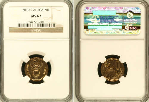 LATE ENTRY - 20c / 2010 - NGC GRADED MS67 - THE 2010 20c NONE IN CIRCULATION