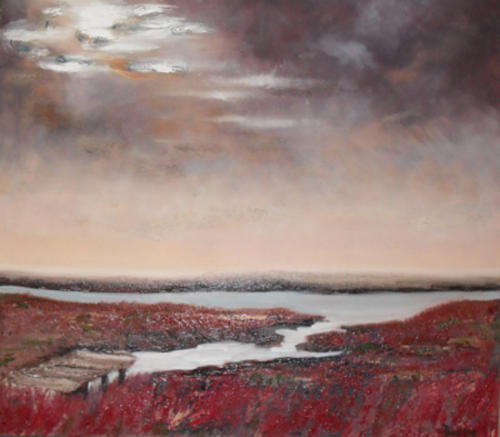 Painting: Bergrivier (original oil on canvas 61x61cm)