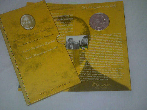 MANDELA COIN - NORWAY MINT - LAUREATES OF THE NOBEL PEACE PRICE - SILVER COMMEMORATIVE MEDAL