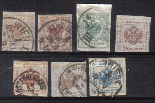 AUSTRIA 1890 IMPERIAL JOURNAL/NEWSPAPER STAMPS SELECTION C/V R1,090.00 LOOK BELOW