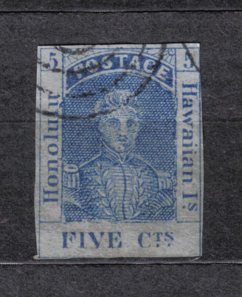 HAWAII 1853 ISSUE SCOTT#5 F.U. C/V R9,400.00 LOOK READ BELOW!!