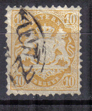 GERMANY CLASSIC STATES BAVERIA ISSUE 1873 MI#29Yb F.U. C/V R1,150.00 LOOK SCAN