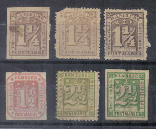 GERMANY CLASSIC STATES HAMBURG ISSUES A SELECTION SPACE FILLERS LOOK SCAN