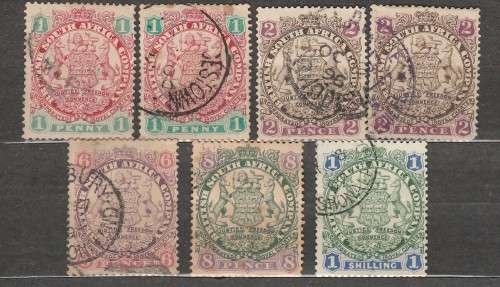 BRITISH SOUTH AFRICA COMPANY 1896 ISSUE DOT ON TAIL SELECTION F.U. C/V R540.00 LOOK BELOW