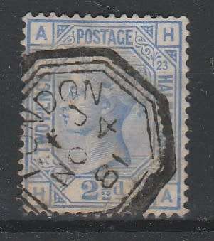 GREAT BRITIAN QV 1881 ISSUE SG#157 2 1/2d PL23 F.U. C/V R510.00 LOOK SCAN