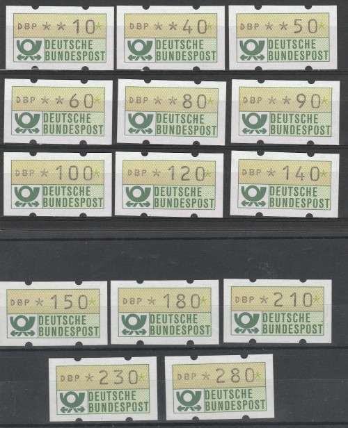 GERMANY BUNDESPOST "AUTOMATENMARKEN" MINT**  SELECTION C/V R?????