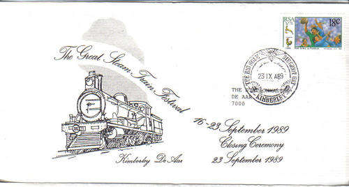 SOUTH AFRICA GREAT STEAM TRAIN FESTIVAL SPECIAL COVER WITPUT POST MARK SCARCE WOW!!!