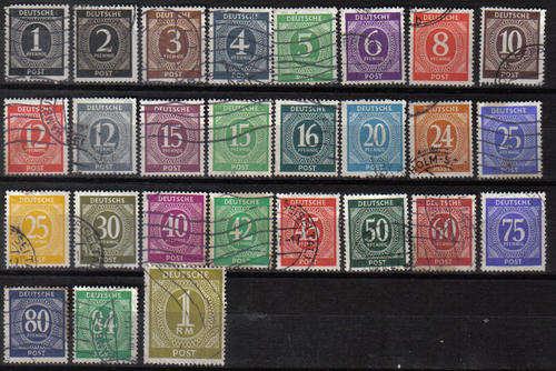 GERMANY ALLIED OCCUPATION ZONE FULL SET 1946 ISSUE PLUS KEY STAMP C/V R1100.00WOW!!!