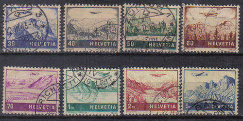 SWITZERLAND CLASSIC ISSUE 1941 AIRS FULL SET F.U. DIFFICULT C/V R670.00 LOOK BELOW!!!