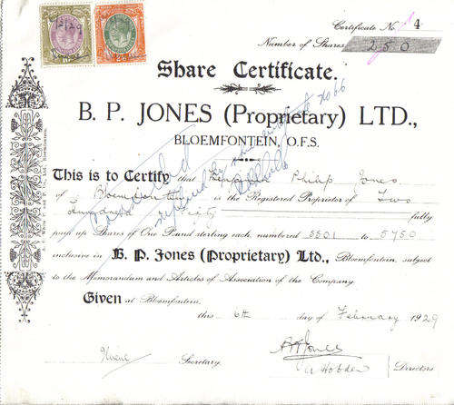 SOUTH AFRICA FULL DOCUMENT WITH REVENUES FRANKED GV 1913 ON DOCUMENT WOW