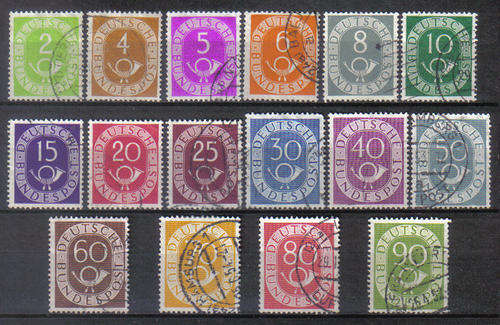 GERMANY BUNDESREPUBLIK 1951 ISSUE F.U. Mi#123/38 FULL SET  VALUE R525.00 LOOK BELOW