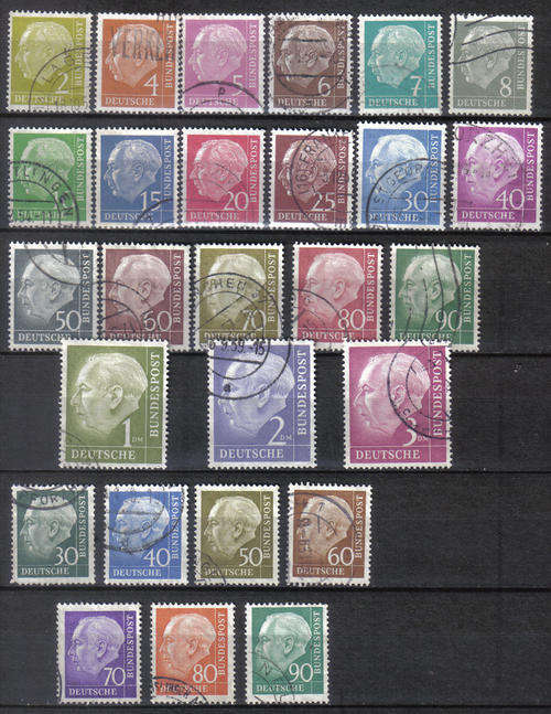 GERMANY BUNDESREPUBLIK HEUSS FULL SETS F.U.  LOOK BELOW!!