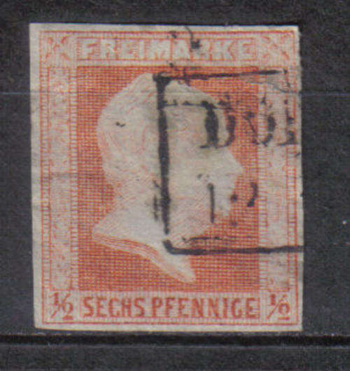 GERMANY CLASSIC STATES PRUSSIA 1859 ISSUE F.U. Mi#13a  C/V R2,900.00 SCARCE LOOK BELOW