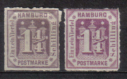 GERMANY HAMBURG CLASSIC STATES 1866 ISSUE Mi#20a&b MINT C/V R990.00 LOOK SCAN