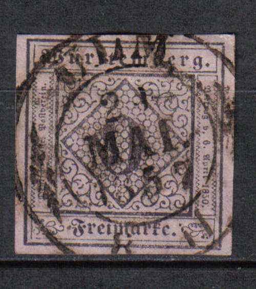 GERMANY CLASSIC STATES WURTTEMBERG 1851 ISSUE Mi#4a F.U.C/V R1,550.00 LOOK BELOW!!