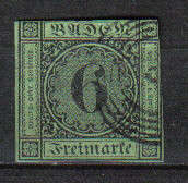 GERMANY CLASSIC BADEN 1851/58 ISSUE Mi#3b F.U. C/V R920.00 LOOK BELOW!!!