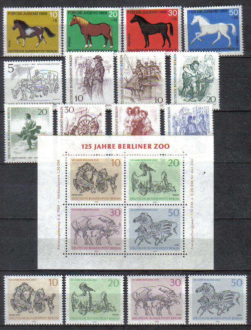 GERMANY BERLIN WEST FULL YEAR SETS 1969 MINT** C/V R275.00 LOOK BELOW SCANS X2