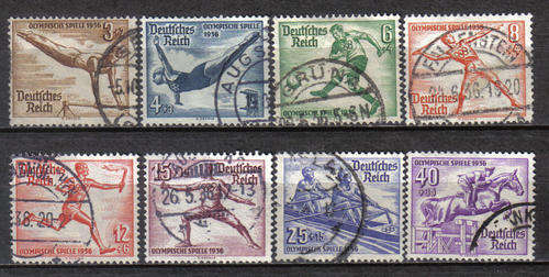 GERMANY REICH 1936 ISSUE Mi#609/16 SUPERB F.U. FULL SET OLYMPICS C/V R340.00 LOOK SCAN.