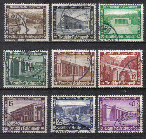 GERMANY REICH 1936 Mi#634/42 ISSUE FULL SET  F.U. C/V R315.00 LOOK BELOW