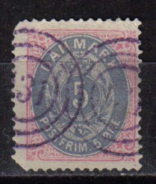 DENMARK 1875 CLASSIC ISSUE Mi#24 F.U. KEY STAMP OF THE SET C/V R1.825.00 LOOK SCAN.