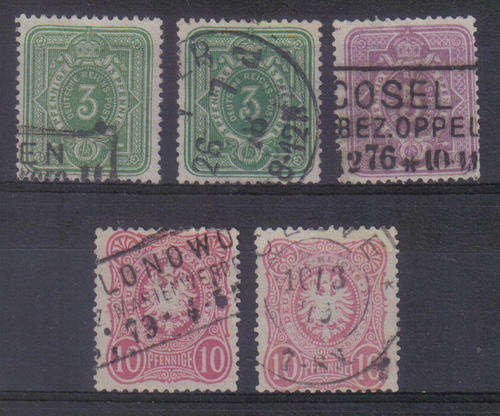 GERMNY 1875 ISSUES Mi#31/33  F.U. STAMPS COLOURS C/V R515.00 LOOK SCAN