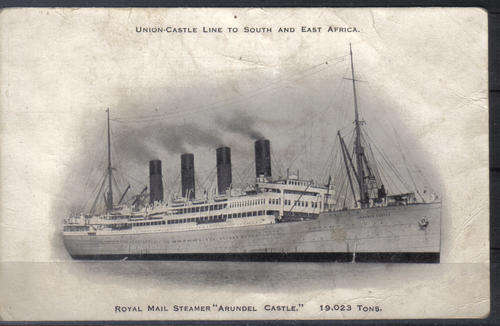 UNION CASTLE LINE ROYAL MAIL STEAMER "ARUNDEL CASTLE" POST CARD UNUSED