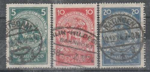 GERMAN REICH 1924 ISSUE Mi# 351/53 SHORT SET F.U. C/VR300.00 LOOK SCAN