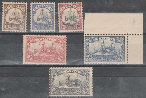 GERMANY OCCUPATION TOGO 1900 ISSUE SELECTION MINT SIGNED READ LOOK BELOW.