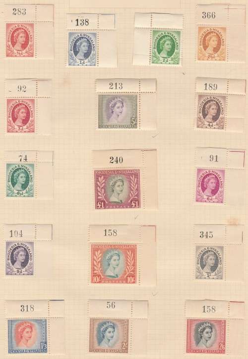 RHODESIA & NYASALAND 1954 ISSUE SG#1/15 FULL SET MINT* C/V R2,540.00++++ READ LOOK SCAN