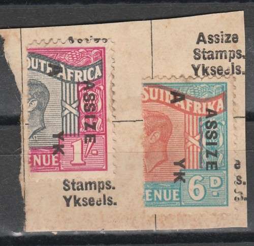 SOUTH AFRICA "ASSIZE" REVENUE ON PIECE VERY DIFFICULT LOOK SCAN.