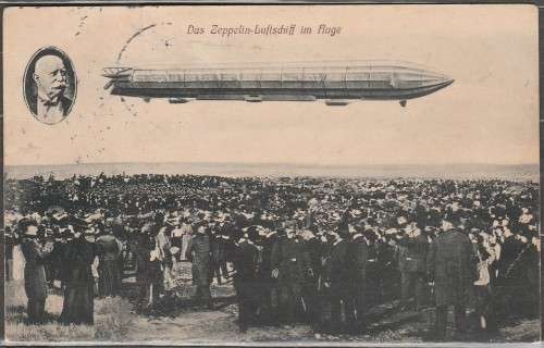 GERMAN REICH ZEPPELIN POST CARD REAL PHOTO "ZEPPELIN IN FLIGHT" LOOK SCAN