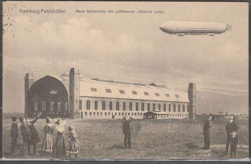 ZEPPELIN "VICTORIA LUISE LZ 11" REAL PHOTO POST CARD PRE WWI F.U. LOOK SCAN X 2