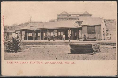 A PICTURE POST CARD OF `UMKOMAAS STATION` NATAL USED LOOK SCAN X 2