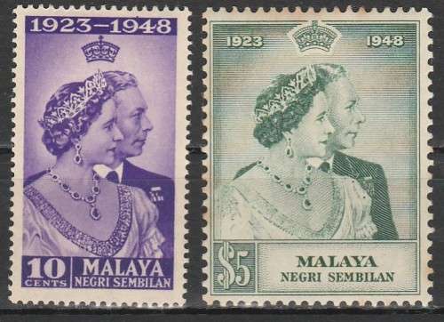 MALAYSIAN STATES NEGRI SEMBILAN 1948 ISSUE SG#40/41 FULL SET MINT* C/VR480.00 LOOK SCAN X 2