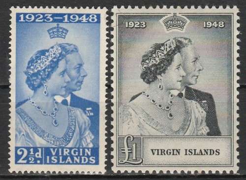 BRITISH VIRGIN ISLANDS 1948 ISSUE SG#124/25 FULL SET MINT* C/VR350.00 LOOK SCAN X 2