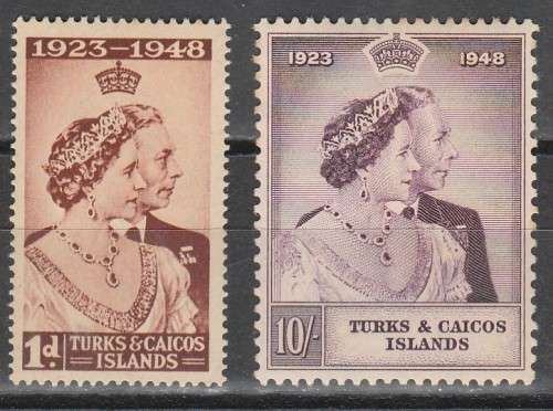 TURKS and CAICOS ISLANDS 1948 ISSUE SG#208/09 FULL SET MINT* CV/R425.00 LOOK SCAN X 2