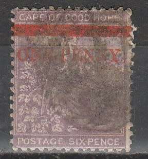 CAPE OF GOOD HOPE 1874 SACC#27 F.U. WITH VARIETY C/VR4,000.00WITH OUT VARIETY LOOK SCAN X 2