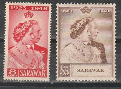 SARAWAK 1948 ISSUE SG#165/66 FULL SET MINT* C/VR1,000.00 LOOK SCAN X 2