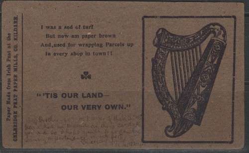 A UNUSUAL POST CARD MADE OF PEAT MOSS MAILED 1905 LOOK READ SCAN X 2
