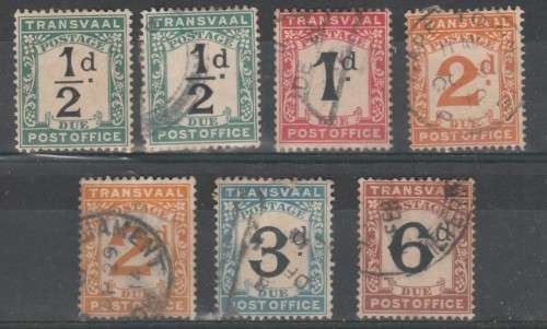 TRANSVAAL SELECTION POSTAGE DUES ALL F U  C/V R825.00 LOOK SCAN