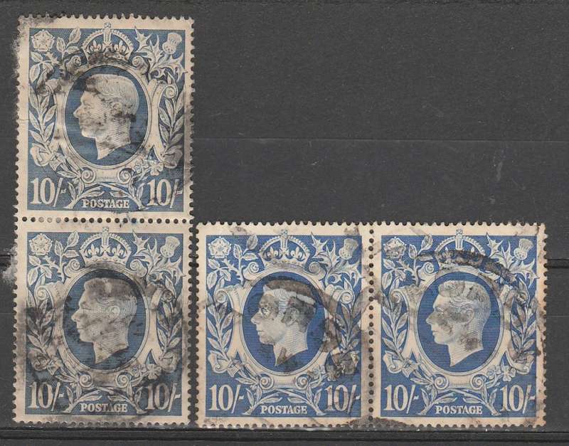 GREAT BRITAIN SG#478 AND 478b 10s BOTH COLOURS LOOOK SCAN