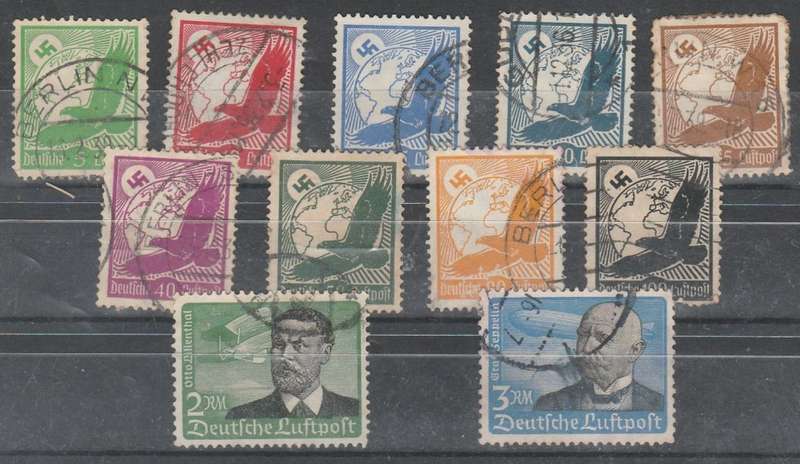 GERMANY REICH 1934 ISSUE FULL SET AIR MAILS F.U. C/VR1,950.00 LOOK SCAN X 2